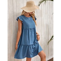 Emery Rose Vestido con Volantes y Dobladillo Suelto para Mujer