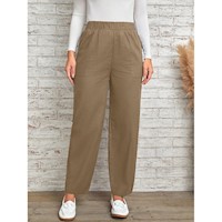 Emery Rose Pantalones con Bolsillos Inclinados para Mujer