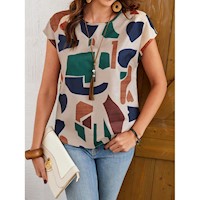 Emery Rose Camisa Casual con Estampado Geométrico para Ocasiones Informales