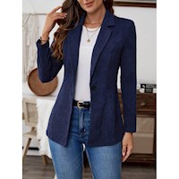 Emery Rose Blazer elegante de manga larga y cuello solapa para mujer