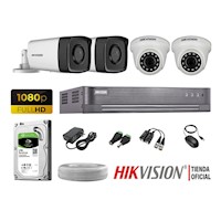 KIT 4 CÁMARAS SEGURIDAD HIKVISION IT3F FULL HD 2TB MAYOR ALCANCE P2P