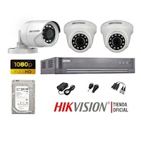 Kit 3 Cámaras Seguridad Hikvision Full Hd 1080P + Disco 500Gb Oferta