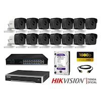 Camara Seguridad Ip 1080P Exterior Kit 14 Hikvision Disco 2Tb Wd Purpu