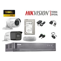 KIT 2 CÁMARAS SEGURIDAD EXTERIOR VARIFOCAL HIKVISION FULL HD 500GB P2P