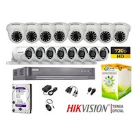 Kit 16 Cámaras Seguridad Hikvision Hd 720P + Disco 2Tb Completo P2P