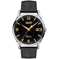 Reloj Tissot Visodate T1184101605701 Suizo Cristal de Zafiro Correa Cuero Negro