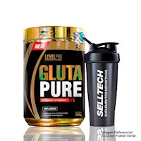 Level Pro Glutamina Glutapure 500gr + Shaker