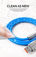 Wesdar - Cable 1m Super Fuerte Lightining Carga Rápida a USB 6A - Azul