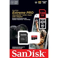 Memoria Sandisk Extreme Pro MicroSDXC 128gb 200mb/s con adaptador SD