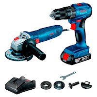 Taladro Percutor Bosch GSB 185-LI 18V +Bat + Esmeril GWS 700
