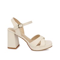 Sandalia D'orsay Casual TATI-2605 Hueso Viale Cuero