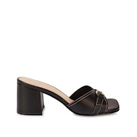 Sandalia Slide Casual TATI-2607 Negro Viale Cuero