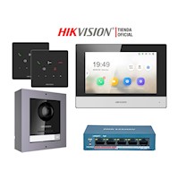 Kit Videoportero IP Hikvision DS-KIS602 Cámara 2MP App Llamada 2 Anexos