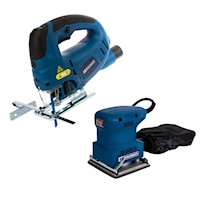 Lijadora Orbital 1/4 Pliego 180W + Sierra Caladora 800W 100mm Toolcraft TC5910K