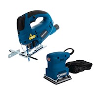 Lijadora Orbital 1/4" 180W+Sierra Caladora 80mm 800W Toolcraft TC5910K