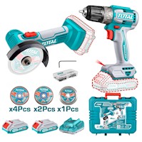 Combo Taladro 52nm + amoladora 3" Total