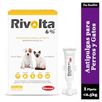 Pipeta Antiparasitario Antipulgas Rivolta Perro Gato <2.5 kg