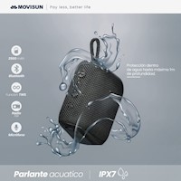 Parlante Bluetooth Acuático IPX7 Movisun Power Mini Negro