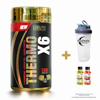 LEVEL PRO THERMO X6 FRASCO DE 100 CAPS. + SHAKER