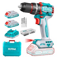 Taladro percutor 66nm + 2 baterías 2ah industrial Total