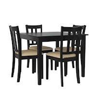 Juego para comedor Dmuebles 4 sillas Walid - Negro/Beige