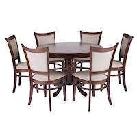 Juego para comedor Dmuebles 6 sillas Geogette - Nogal/Beige