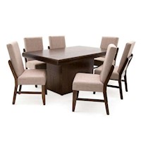 Juego para comedor Dmuebles 6 sillas Charles - Nogal/Beige