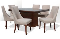 Juego para comedor Dmuebles 6 sillas Sussex - Nogal/Marfil