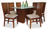 Juego para comedor Dmuebles 6 sillas Aragon - Nogal/Beige