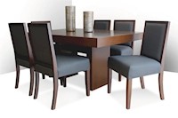 Juego para comedor Dmuebles 6 sillas Atlanta - Nogal/Gris