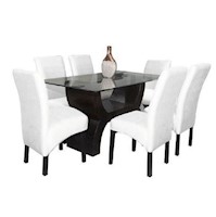 Juego para comedor Dmuebles 6 sillas Neftali - Negro/Blanco