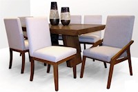 Juego para comedor Dmuebles 6 sillas Cadiz - Nogal/Blanco