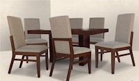 Juego para comedor Dmuebles 6 sillas Ailee - Nogal/Beige