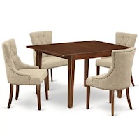 Juego para comedor Dmuebles 4 sillas Seam - Nogal/Beige