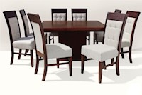 Juego para comedor Dmuebles 8 sillas City - Nogal/Blanco