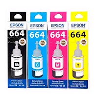 Kit de tinta epson t664 pack de 4 colores 70ml t664