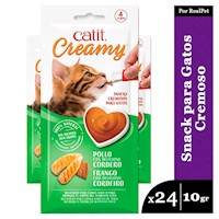Snack Cremoso Gato Cat It Creamy Pollo y Cordero Sachets 24 x 10gr