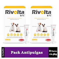 Pack x2 Pipeta Antiparasitario Antipulgas Rivolta <2.5 kg