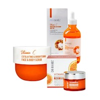 Vitamina C Dr Rashel X3Pzs Exfoliante Corporal+Aceite Corporal+ Crema Facial