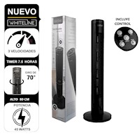 Ventilador de Torre con Control Remoto Whiteline YF-T03214 Negro 45W