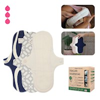 Toalla Higiénica de Tela Bamboo Balance Tripack Regular Crema