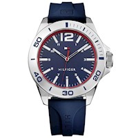Reloj Tommy Hilfiger 1791261 Para Hombre Acero Inoxidable Correa De Silicona Azul