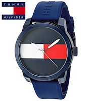 Reloj Tommy Hilfiger Denim Flag 1791322 para Hombre Correa de Silicona Azul