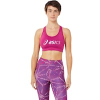 Tops Sakura Asics Logo Bra W Mujer Fuchsia Red