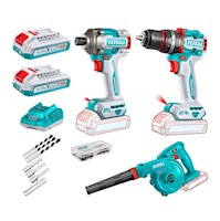 Combo Taladro 76Nm + Atornillador de Impacto 285Nm + Sopladora 20V Total