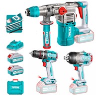 Mega Combo PRO Taladro 96N.m. + Rotomartillo + Llave de Impacto 3/4" Total
