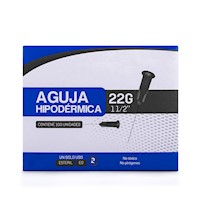 Aguja Hipodérmica Estéril 22 G X 1 1/2" CAJA 100 UND