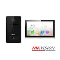 Kit Videoportero IP Hikvision DS-KIS608-P Cámara 2MP Visión Noche Lector Tarjeta