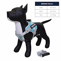ARNÉS CELESTE TALLA L REFLECTANTE PARA PERROS CON ASA