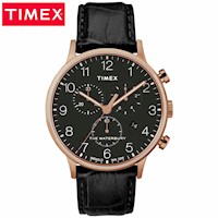 Reloj Timex Waterbury TW2R72000 Para Hombre Fecha Cronometro Cuero Negro